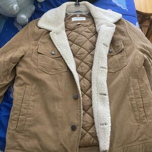 Calvin Klein Men's Brown Sherpa-Lined Jacket